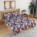 eCraftIndia 140 TC Glace Cotton Double Bed Geometric Multicolor Design Bedsheet (90 In x 100 In) with 2 pillow cover (HFDBD639)