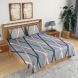 eCraftIndia 140 TC Glace Cotton Double Bed Grey Geometric Design Bedsheet (90 In x 100 In) with 2 pillow cover (HFDBD646)