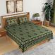 eCraftIndia 180 TC Pure Cotton Premium Double Bed King Size Floral Design Bedsheet (100 In x 108 In) with 2 pillow cover - Green (HFDBD666_GREEN)