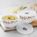 Larah By Borosil Ayana Mixing & Serving Bowl Set of 2 with Lid (1000 ml each), Microwave Safe
