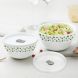 Larah By Borosil Sage Mixing & Serving Bowl Set of 2 with Lid (750 ml each), Microwave Safe