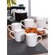 Clay Craft Solid White Fine Ceramic Impression Series Coffee/Tea Mugs Set of 6(CM-CANE-IMPRESSION-1101)