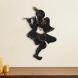 eCraftIndia Black Lord Krishna Playing Flute Handcrafted Decorative Iron Wall Hanging (IRKWH506)