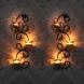 eCraftIndia Set of 2 Wall sconces with 6 Glass Cup Tea Light Holder (ITLH511)