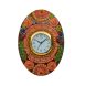 eCraftIndia Papier-Mache Oval Kundan Studded Handcrafted Wall Clock (KWC512)
