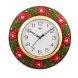 eCraftIndia Jazzy Red Floral Papier-Mache Wooden Handcrafted Wall Clock (KWC522)