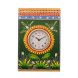 eCraftIndia Wooden Papier Mache Green Leaves Artistic Handcrafted Wall Clock (KWC532)