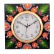 eCraftIndia Wooden Papier Mache Florid Leaf Design Handcrafted Wall Clock (KWC548)