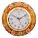 eCraftIndia Wooden Papier Mache Embossed Flowers Handcrafted Wall Clock (KWC554)
