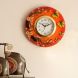 eCraftIndia Butterfuly and Garden View Papier-Mache Wooden Handcrafted Wall Clock (KWC570)