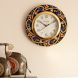 eCraftIndia Blue Crystal Studded Decorative Wooden Handcrafted Wall Clock (KWC571)