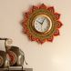 eCraftIndia Royal and Elegant Decorative Papier-Mache Wooden Handcrafted Wall Clock (KWC598)