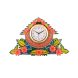 eCraftIndia Splendid Floral Wooden Handcrafted Wooden Wall Clock (KWC638)