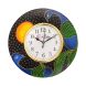 eCraftIndia Handcrafted Ethnic Theme Round Wooden Wall Clock (KWC729)