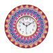 eCraftIndia Ethnic Design Wooden Colorful Round Wall Clock (KWC909)