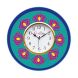 eCraftIndia Ethnic Design Wooden Colorful Round Wall Clock (KWC910)