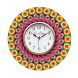 eCraftIndia Ethnic Design Wooden Colorful Round Wall Clock (KWC919)