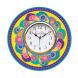 eCraftIndia Ethnic Design Wooden Colorful Round Wall Clock (KWC929)