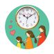 eCraftIndia Mother Daughter Love Theme Wooden Colorful Round Wall Clock (KWC947)