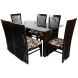 Mango Dining Table with glass top 5' x 3' & Qty 6 chairs