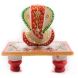 eCraftIndia Marble Lord Ganesha Chowki with Peocock and Kalash (MGG529)