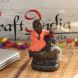 eCraftIndia Karate Style Monk Buddha Smoke Backflow Cone Incense Holder Decorative Showpiece with 10 free Smoke Backflow Scented Cone Incenses (MSBIH103_RD)