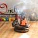 eCraftIndia Meditating Monk Buddha Smoke Fountain with 10 Backflow Cone Decorative Incense Holder (MSBIH109_RD)