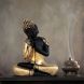 eCraftIndia Golden Finish Handcrafted Thinking Buddha (MSGB543)