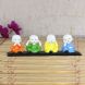 eCraftIndia Set of 4 Multi color Monks Polyresin Tealight Holder (MSGB588)