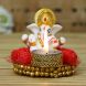 eCraftIndia Lord Ganesha Idol on Decorative Plate with Tea Light Holder (MSGG570)