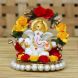 eCraftIndia Lord Ganesha Idol on Decorative Handcrafted Plate for Home and Car (MSGG573)