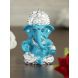 eCraftIndia Silver Plated Blue  Siddhivinayaka Ganesha Decorative Showpiece for Home/Temple/Office/Car Dashboard (MSGGCAR549_BLU)