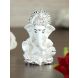eCraftIndia Silver Plated White  Siddhivinayaka Ganesha Decorative Showpiece for Home/Temple/Office/Car Dashboard (MSGGCAR549_WH)