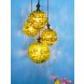 Fos Lighting Set of 4 Faux Green Grass 7 and 9 inches Ball Topiary Pendant Light