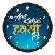 eCraftIndia "Aao Kabhi Haveli Pe" Designer Round Analog Black Wall Clock (PWCCDBL723)