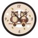 eCraftIndia "Cute Owl Couple" Designer Round Analog Black Wall Clock (PWCCDBL761)