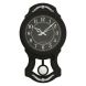 eCraftIndia Round Black Dial Black Pendulum Plastic Wall Clock  (PWCK737_BLK)