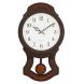 eCraftIndia Round White Dial Brown Pendulum Plastic Wall Clock  (PWCK737_RW)
