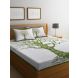Screen Print White and Green Double Bed sheet with Two Pillow Covers(RD-109)