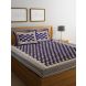 Screen Print Purple Color Cotton Double Bed sheet with Two Pillow covers(RD-170)
