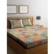 Rajasthan Décor Screen Block Print Jaipuri Cotton Geometric Pattern King Size Bed Sheet with Two Pillow Cover(RD-245)