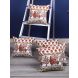 Rajasthan Décor Screen Print Floral White and Orange Cotton Cushion Cover set of 5 (12x12 inches)(RDCC-32 -SO5 (12X12))