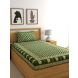 Screen Print Green Color Cotton Single Bed sheet with One Pillow Cover(RDS-03)
