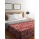 Rajasthan Décor Screen Print Red and Gold Traditional Jaipuri Double Bed Summer Quilt(RDSUMQULT04)