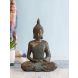 Brown  Grey Lord Budhha Kneeling Pose Figurine Showpiece