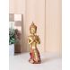 Brown  Maroon Polyresin Lord Buddha Kneeling Pose Figurine Showpiece
