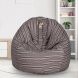 Reme Beige and Black Strips 100% Organic Cotton XXL Bean Bag Cover with Beans  (REFH_190-with Beans)