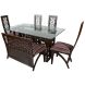 Star Dining Table with glass top 5' x 3' with Qty 6 chairs