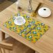 RatanCart Floral Printed Washable Table Placemat, Set of 6, 13"x19", Green (TPM0021)