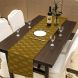 RatanCart Gold Printed Cotton Table Runner 14"x70"  (TR0044)